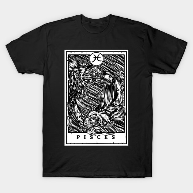 Pisces Zodiac Tarot T-Shirt by Scottconnick